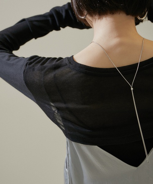SALON adam et rope' tシャツ nu=layerシアーアームカバープル