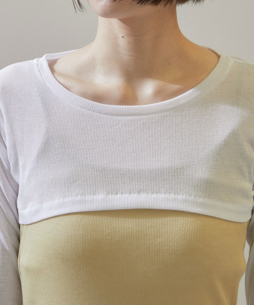 SALON adam et rope' tシャツ nu=layerシアーアームカバープル