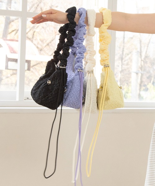 プリーツシャーリング ２wayバッグ 3color305124 me+em select ショルダーバッグ バッグ 「 3color ／ 2WAY