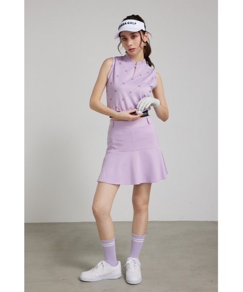 RIENDA GOLF tシャツ 「RIENDA GOLF」モックネックロゴ