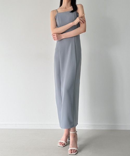 【韓国】ペイズリービスチェ Aラインフレアワンピース 4051809 ビスチェデザインシアーチュールドレス(F LIGHT GREY): ONEPIECE