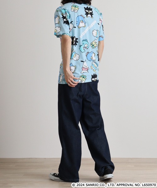 sanrio（サンリオ） tシャツ サンリオキャラクターズ総柄半袖Tシャツ