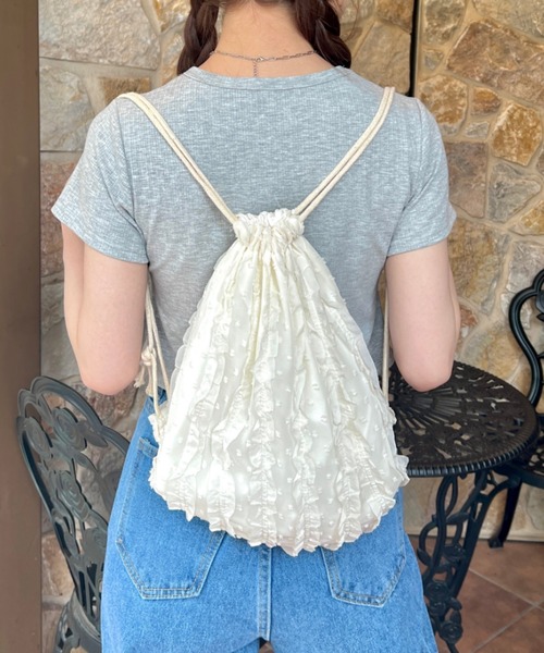 Loueme デイバック リュック シアーチュールフリルナップサック 