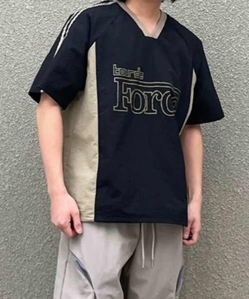 Per sist ence（パーシエンス） tシャツ カレッジロゴVネックナイロン