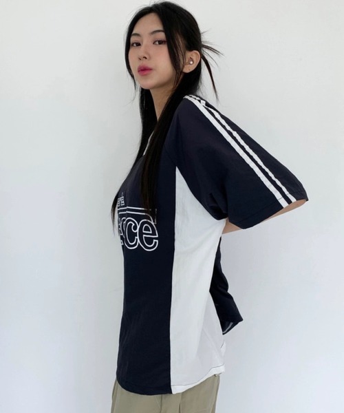 Per sist ence（パーシエンス） tシャツ カレッジロゴVネックナイロン