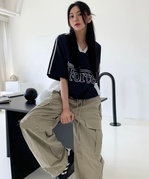 Per sist ence（パーシエンス） tシャツ カレッジロゴVネックナイロン