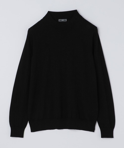 BASIC ニット　ブラック セール】 SHIPS Primary Navy Label:〈手洗い可能〉ウール ハイゲージ