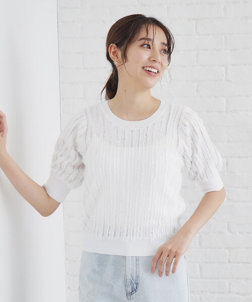 ニット セーター 「洗える／日本製」ゆったりニットトップス レディース ゆったりニット／洗える】深Vネックニット（ニット/セーター