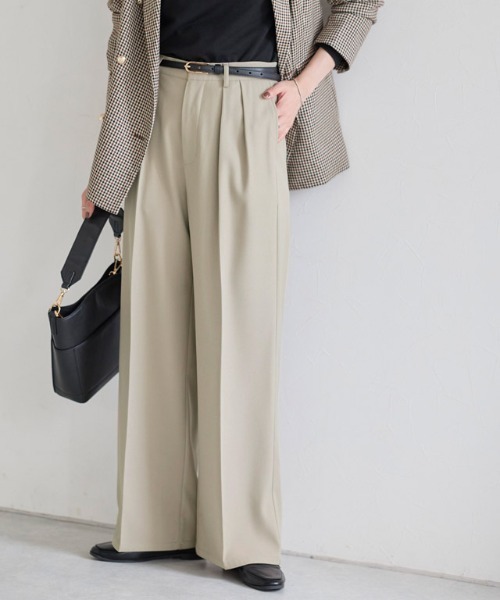 Pierrot（ピエロ） パンツ センタープレスタックワイドパンツ