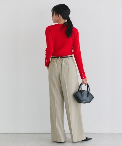 Pierrot（ピエロ） パンツ センタープレスタックワイドパンツ