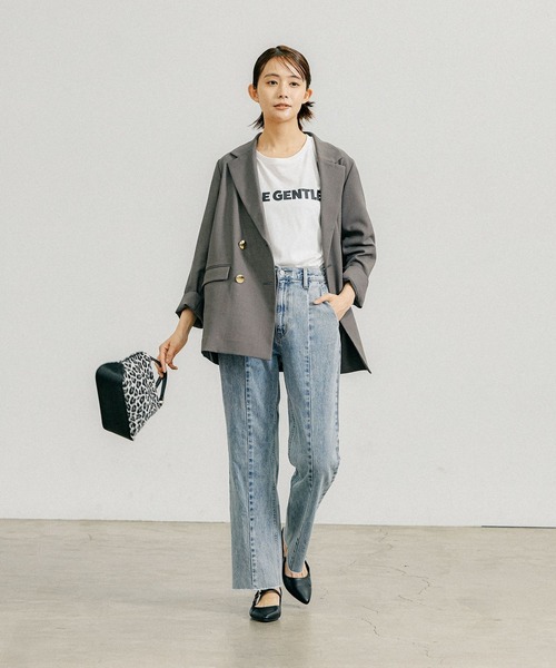 GLOBAL WORK（グローバルワーク） tシャツ ヘビロッTEEプリントロング