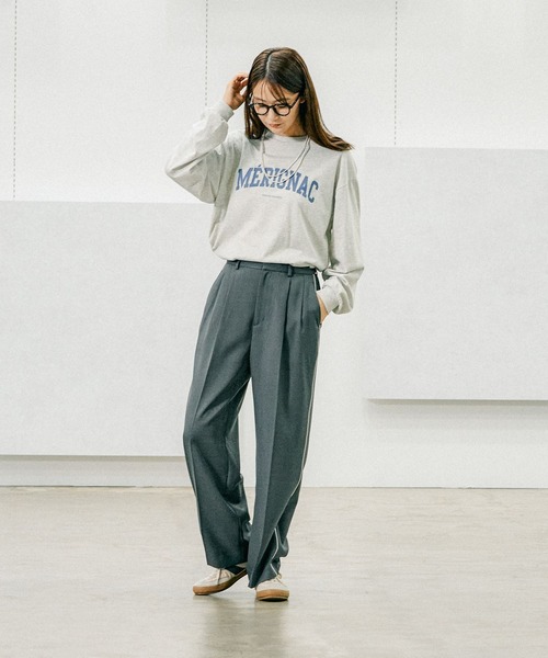 GLOBAL WORK（グローバルワーク） tシャツ ヘビロッTEEプリントロング