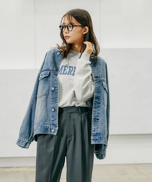 GLOBAL WORK（グローバルワーク） tシャツ ヘビロッTEEプリントロング