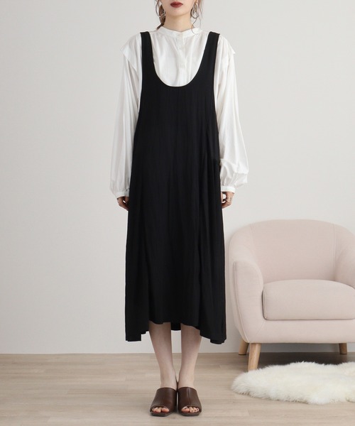 FOSSIノースリーブひざ丈ジャンパースカート ジャンパースカート A.N.L