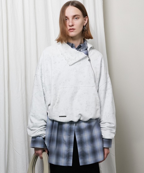 トレーナー スウェット アシンメトリージップスウェット/Asymmetry Zip Sweatshirts レディース