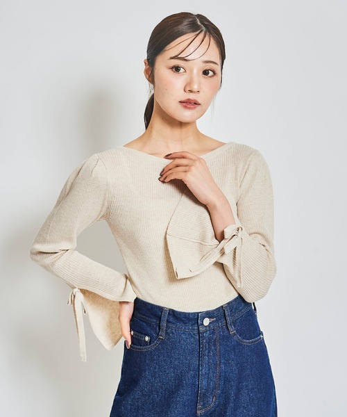 新品　タグ付きDoudou ボートネックロゴニット WEB限定】ボートネックロゴニット | DOUDOU(ドゥドゥ)レディース