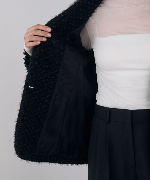 DES PRES ジャケット テーラードジャケット ヘアリーループツイード