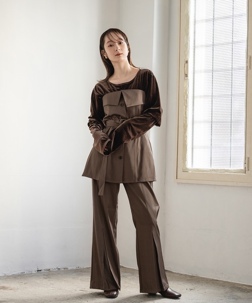 mideal tシャツ velour tops / ベロアトップス レディース