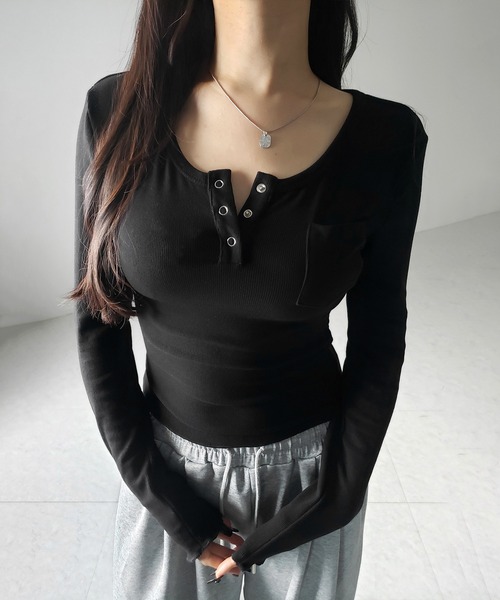 me+em select（ミームセレクト） tシャツ 「 2color 」スナップボタン