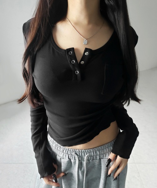 me+em select（ミームセレクト） tシャツ 「 2color 」スナップボタン