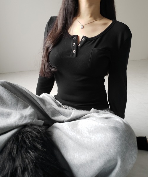 me+em select（ミームセレクト） tシャツ 「 2color 」スナップボタン