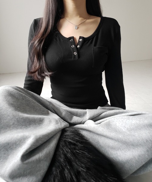 me+em select（ミームセレクト） tシャツ 「 2color 」スナップボタン