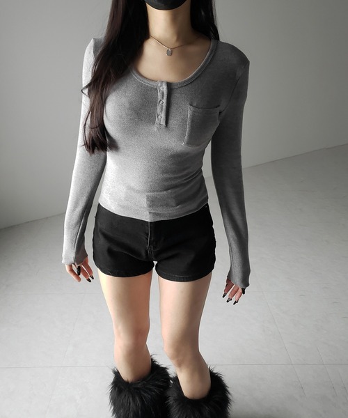 me+em select（ミームセレクト） tシャツ 「 2color 」スナップボタン