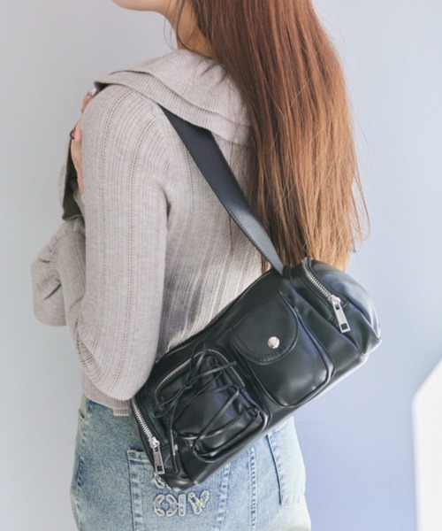 OLIVE des ショルダーバッグ バッグ レースアップポケットバッグ
