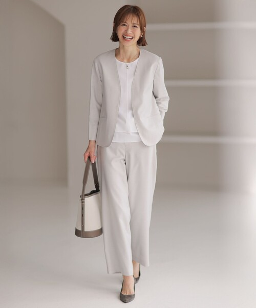 J.PRESS 洗える・UVケア・吸水速乾 ストレッチ ノーカラー パンツ J.PRESS（J.プレス） パンツ 「セットアップ対応・洗える・UV加工