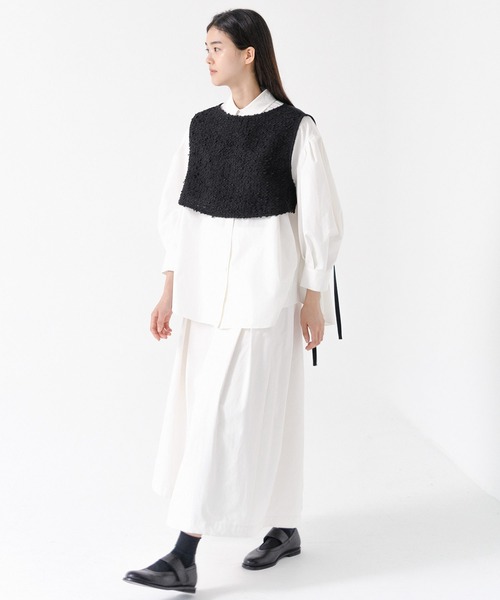 eunoia ブラック ノースリーブ プリーツベスト eunoia - 2023 FALL WINTER