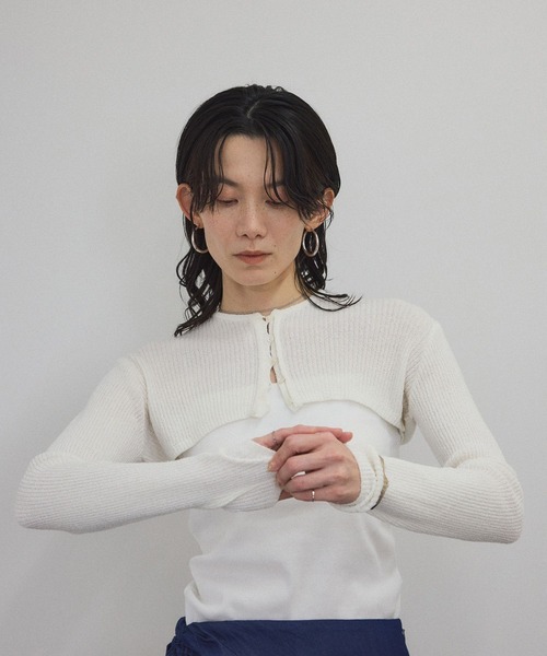 カーディガン 「WEB限定」ループヤーンリブショートカーディガン/ボレロ「セットアップ対応」 レディース SALON adam et rope' カーディガン 「WEB限定」ループヤーンリブ