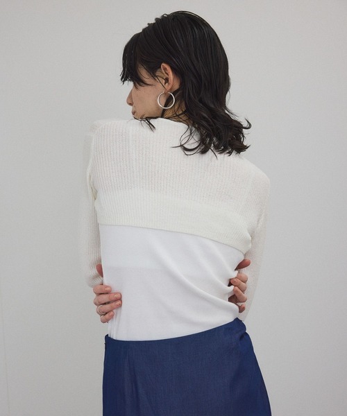 SALON adam et rope' カーディガン 「WEB限定」ループヤーンリブ