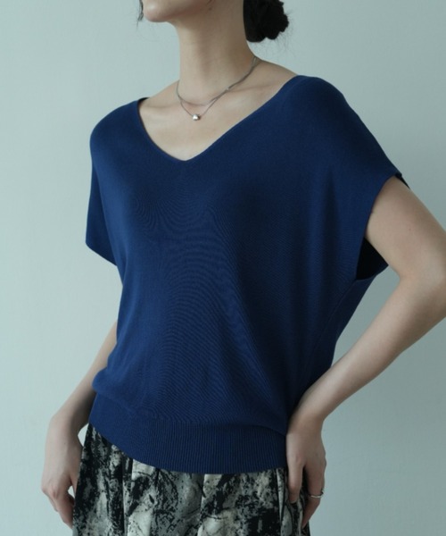 tシャツ 半袖 「7色展開」イージーケア上品見えVネックフレンチ