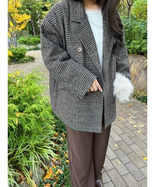 「paravion」 テーラードジャケット FREE ブラウン レディース_画像6