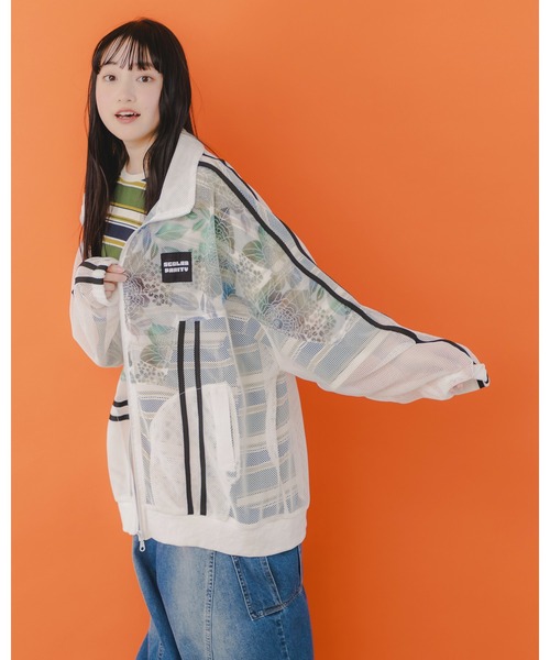 タグ付き未使用品 スカラーパリティ クマ花柄切替 メッシュトラックジャケット ScoLar Parity コート ジャケット 351120：クマ花柄切替