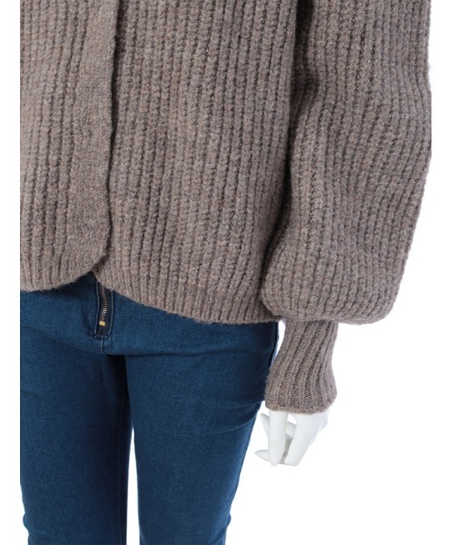 「Edit Sheen」 ニットカーディガン MEDIUM スモークピンク レディース_画像7