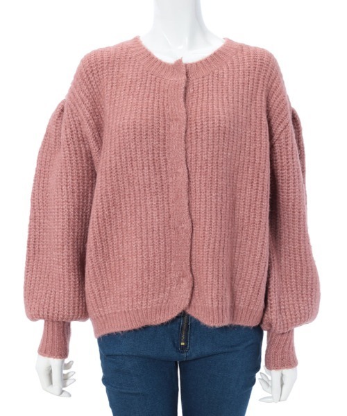 「Edit Sheen」 ニットカーディガン MEDIUM スモークピンク レディース_画像9