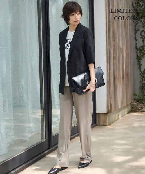 ICB（アイシービー） パンツ マットスキューバ セミワイドパンツ