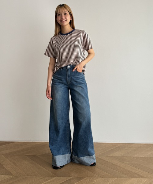 CANAL JEAN tシャツ El mar ボーダーリンガーTシャツ レディース
