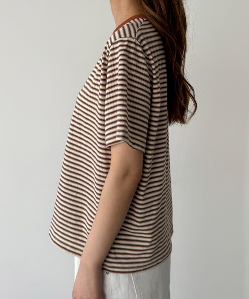 CANAL JEAN tシャツ El mar ボーダーリンガーTシャツ レディース