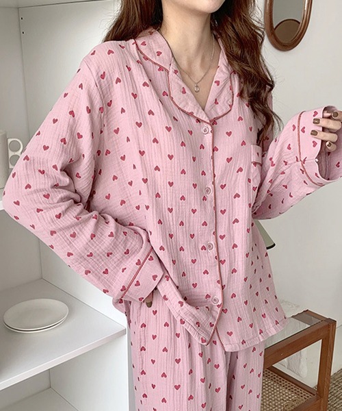 DAY CLOSET パジャマ ルームウェア レディース 小粒ハートで韓国っぽ