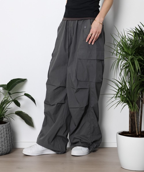VQ カーゴパンツ 「ウエスト、ゴム＋紐 リラックスカーゴパンツ」Wide