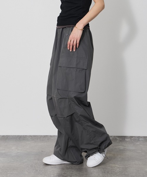VQ カーゴパンツ 「ウエスト、ゴム＋紐 リラックスカーゴパンツ」Wide
