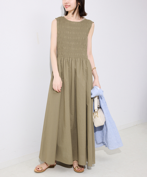 SLOBE IENA コットンシャーリングノースリーブワンピース SLOBE IENA ワンピース コットンシャーリングノースリーブ