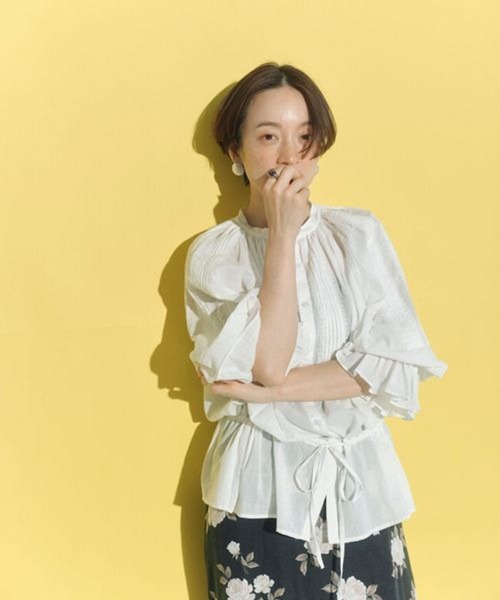 INDIA IS BEAUTIFUL・crinkle / コットンリネンブラウス INDIA IS BEAUTIFUL COTTON LINEN BLOUSEコットンリネンブラウス