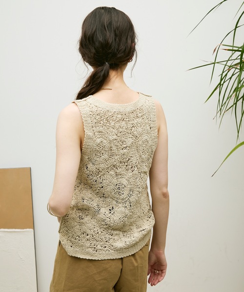 ベスト ジレ Nuanced Lace Knit Vest / ニュアンスレースニットべスト