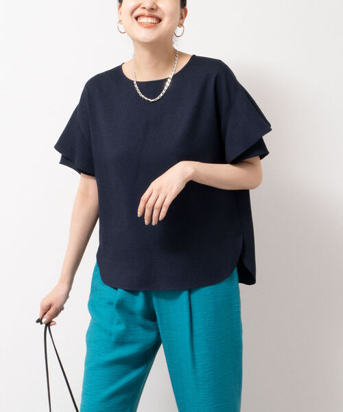 「NOLLEY'S」 半袖ブラウス 38 ネイビー レディース