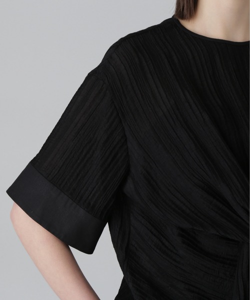 【美品】アドーア⭐️定価42900円 ADORE シアー麻ブラウス 38 ブラック セール】 ラスター麻シアーレイヤードブラウス （シャツ