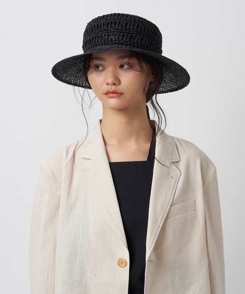 「La Maison de Lyllis」 ストローハット FREE ブラック レディース_画像3