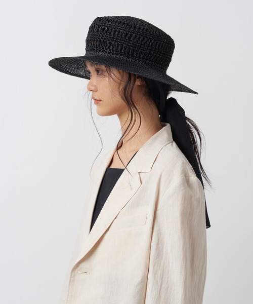 「La Maison de Lyllis」 ストローハット FREE ブラック レディース_画像4